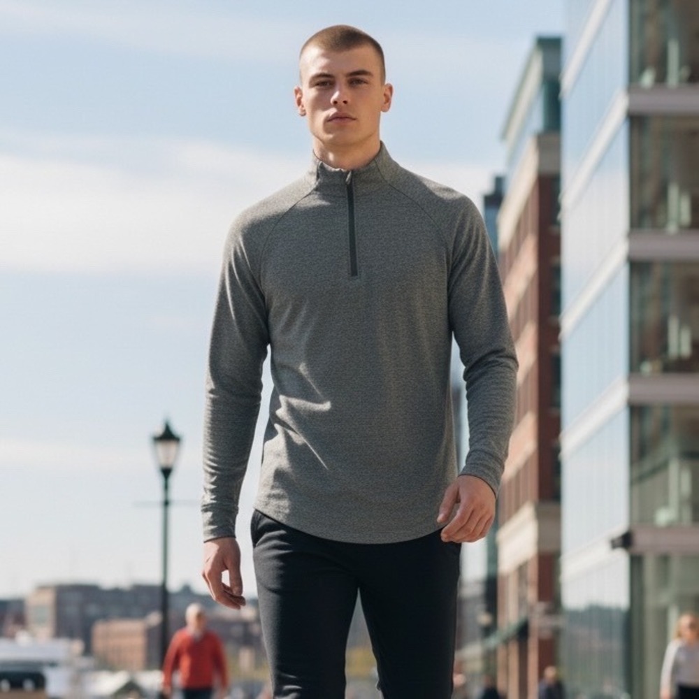 Lululemon Mens Metal Vent Tech Half Zip 2.0 Grey Pullover LM3DSKS‎ Size M